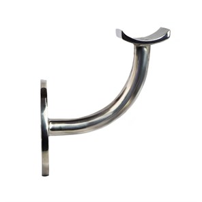 316 Polished Stainless Style D Wall Mount Handrail Bracket for Tube, 1.50